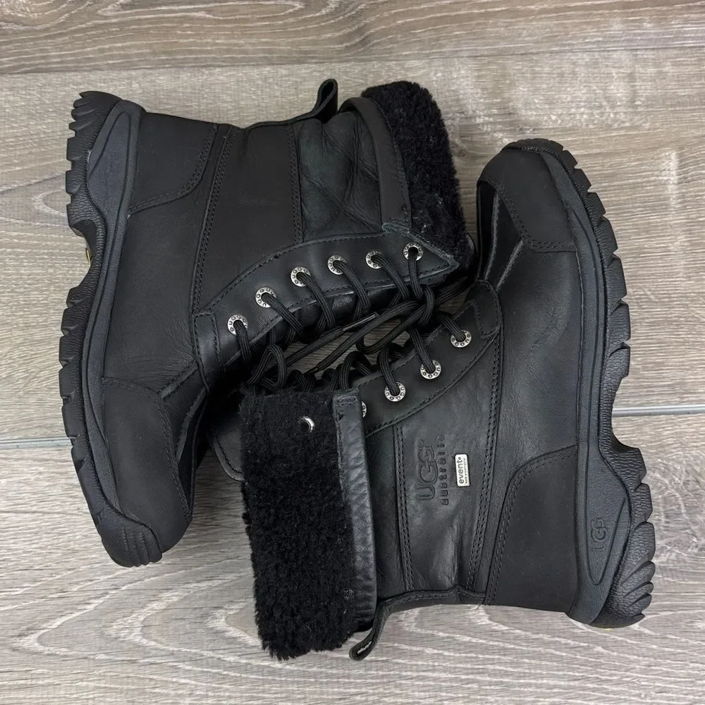 Ugg Butte Little Kid Sz 3 Black Suede Warm Waterproof Shearling Vibram Snow Boot